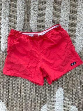 Patagonia Bright Coral Shorts with Signature Patch